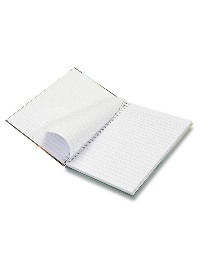 FIS® Double Loop Spiral Hard Cover Notebook, A5 Size(148x210mm), 96 Sheets, Single Line Ruling, White Paper, Packet of 5 Pieces, Nature Cover Cover Design 4-FSNBSHCA596D4 - Image 5